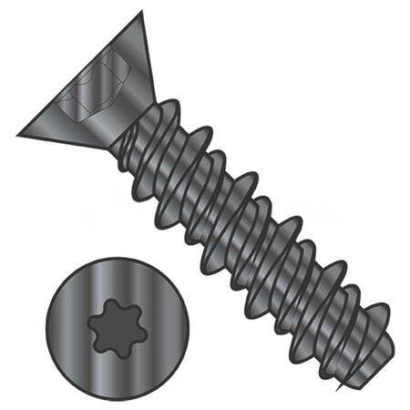 Usa Industrials Self-Drilling Screw, 1/4"-15 x 1-1/4", Black Zinc Steel Flat Head Torx Drive BULK-SCRW-13198